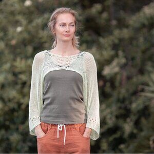 Cotton Shrug, knit cardigan